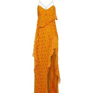 Michelle Mason Strappy Ruffle Gown